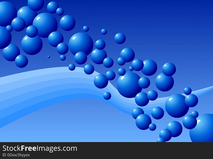 Vector illustration of blue bubbles