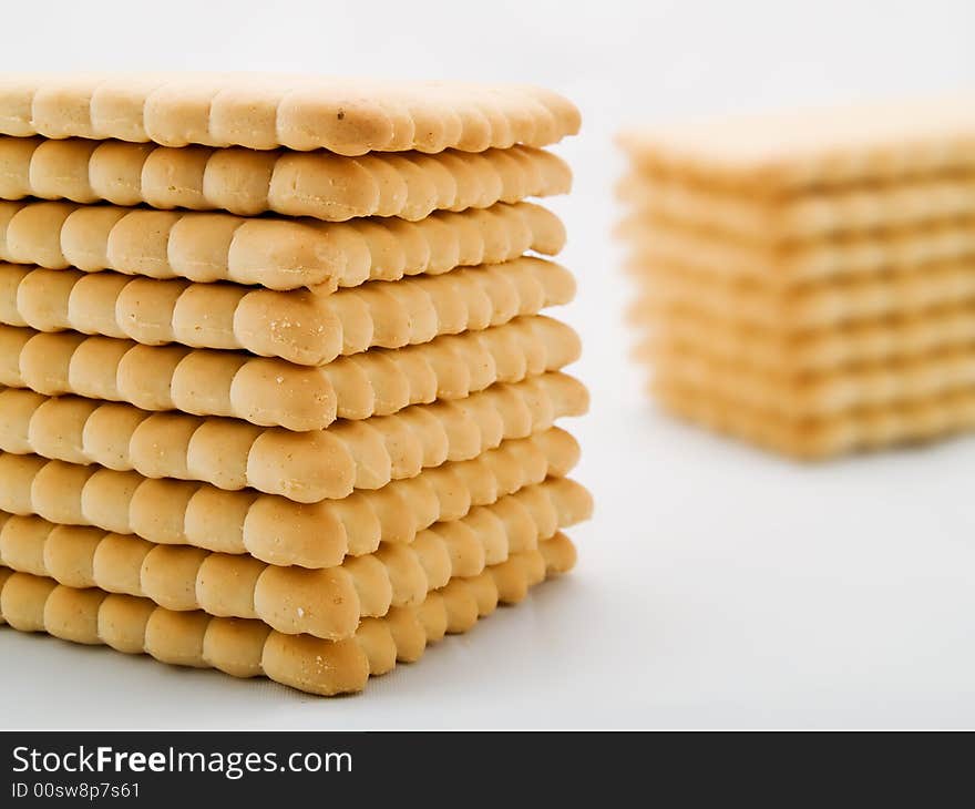 Biscuits on a white background