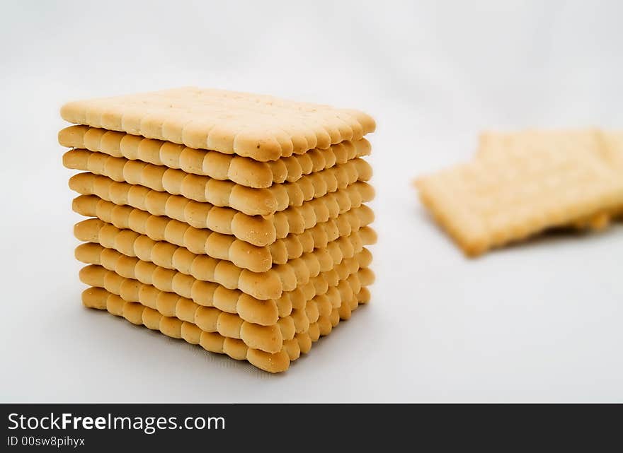 Biscuits on a white background