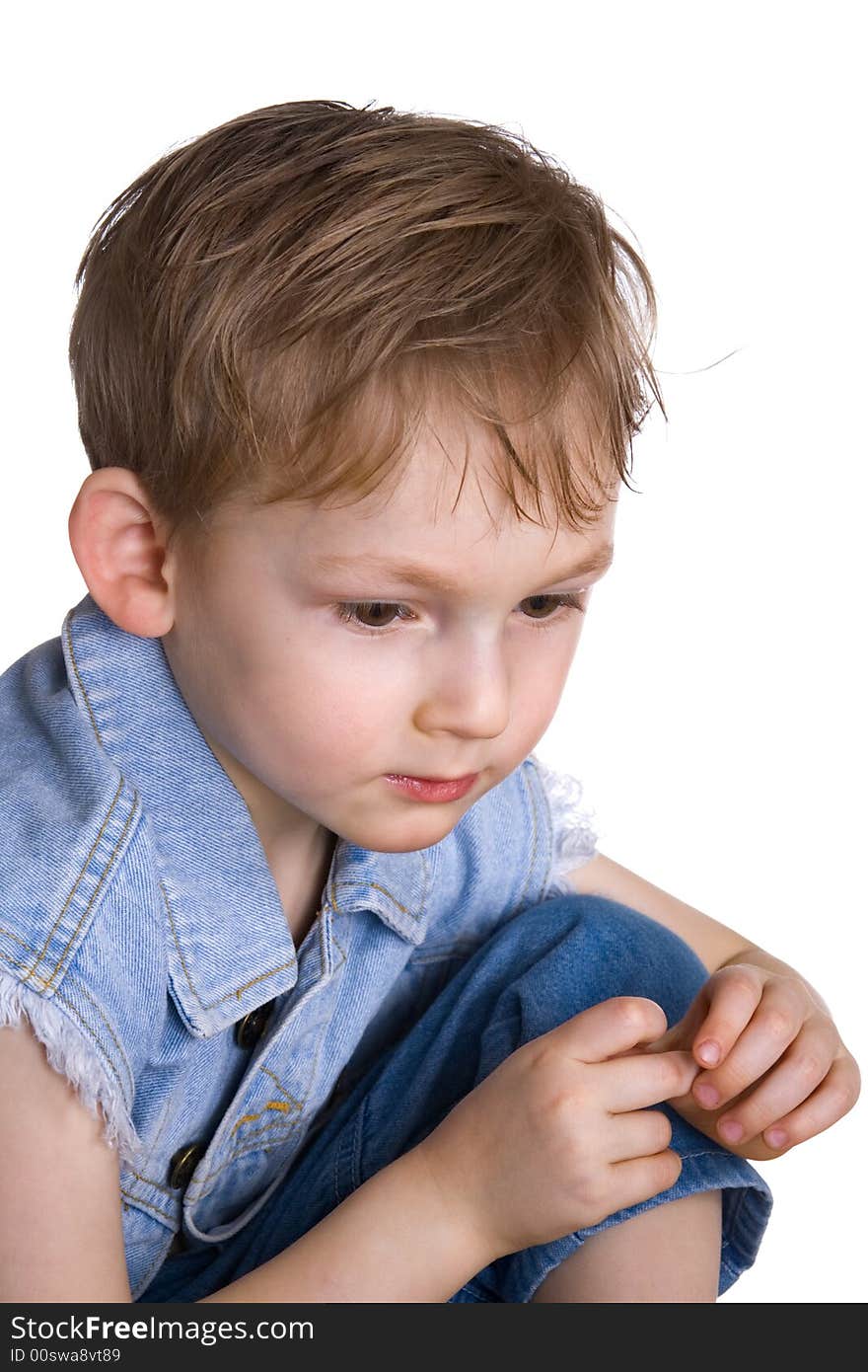 Small kid on a white background. Small kid on a white background