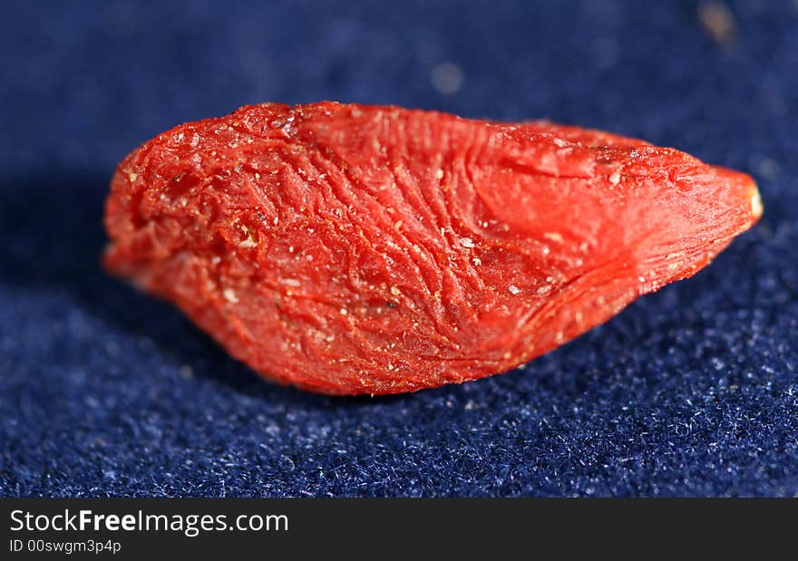 Closeup view of a goji berry