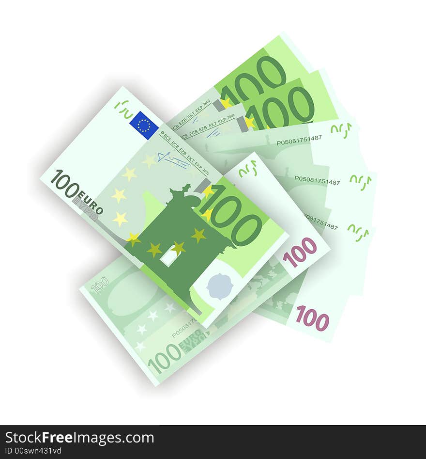 Composite of euro isolated on white. Composite of euro isolated on white