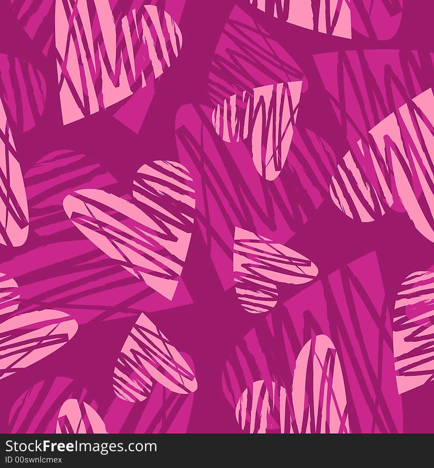 Heart scribbles to make a seamless background. Heart scribbles to make a seamless background