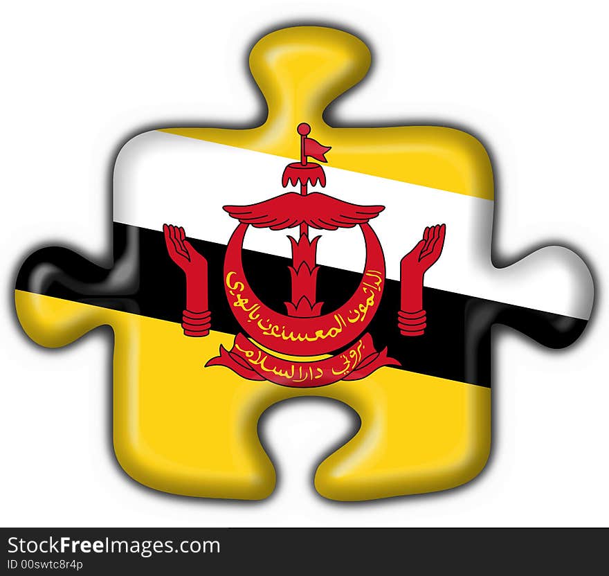 Brunei button flag puzzle shape