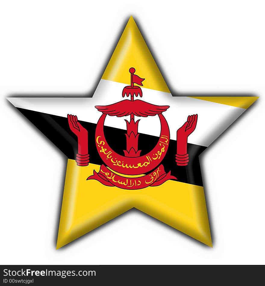 Brunei button flag star shape