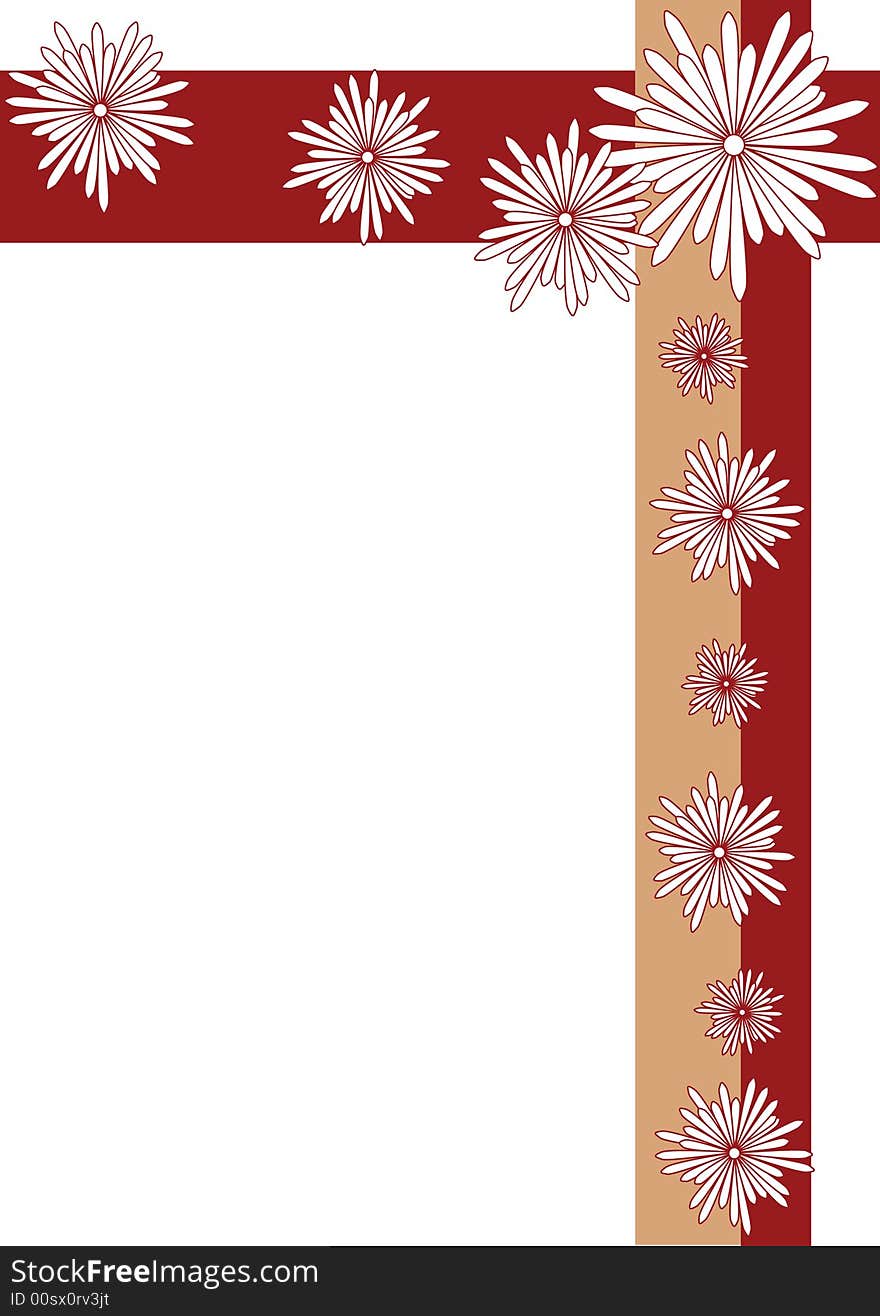 Red frame with white flowers