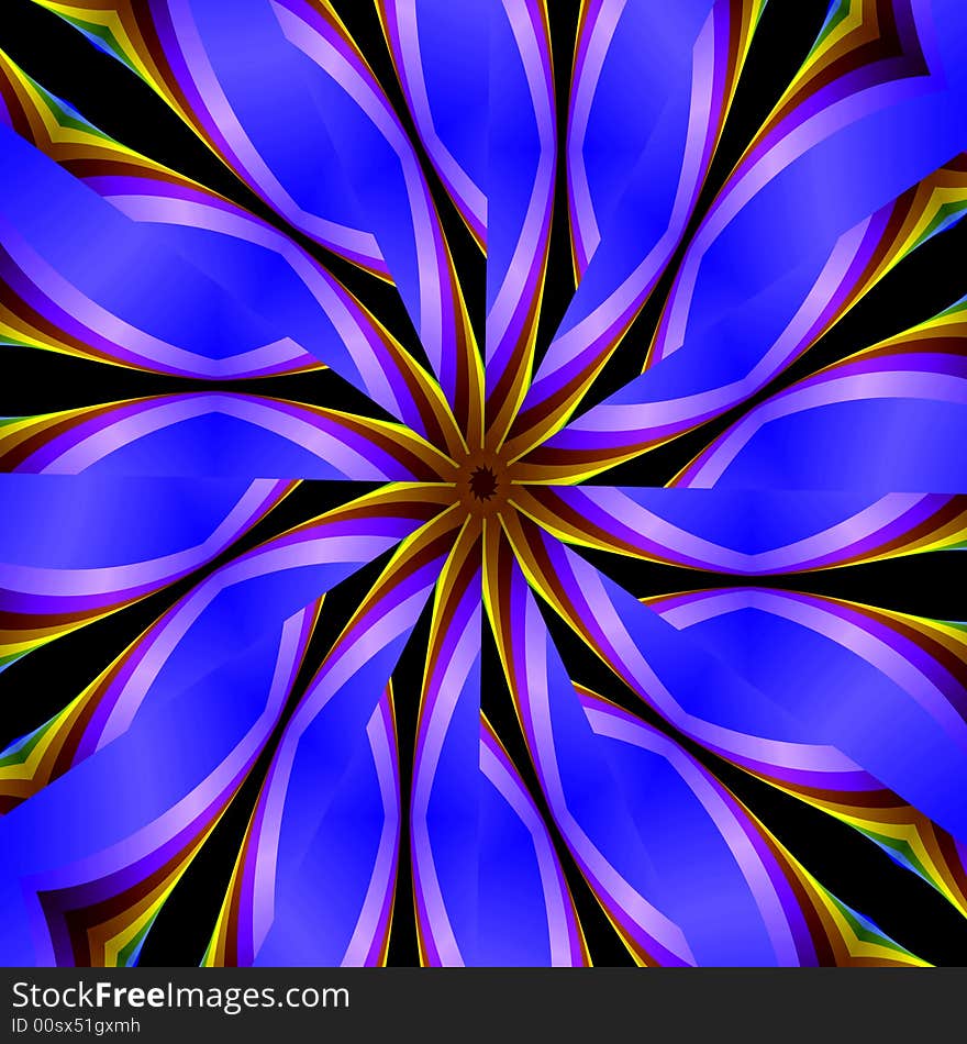 Abstract fractal image resembling a kaleidoscope star