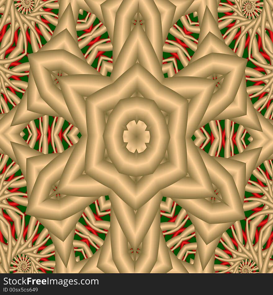 Abstract fractal image resembling a satin star