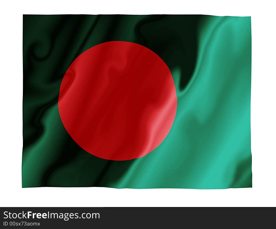 Fluttering image of the Bangladesh national flag. Fluttering image of the Bangladesh national flag