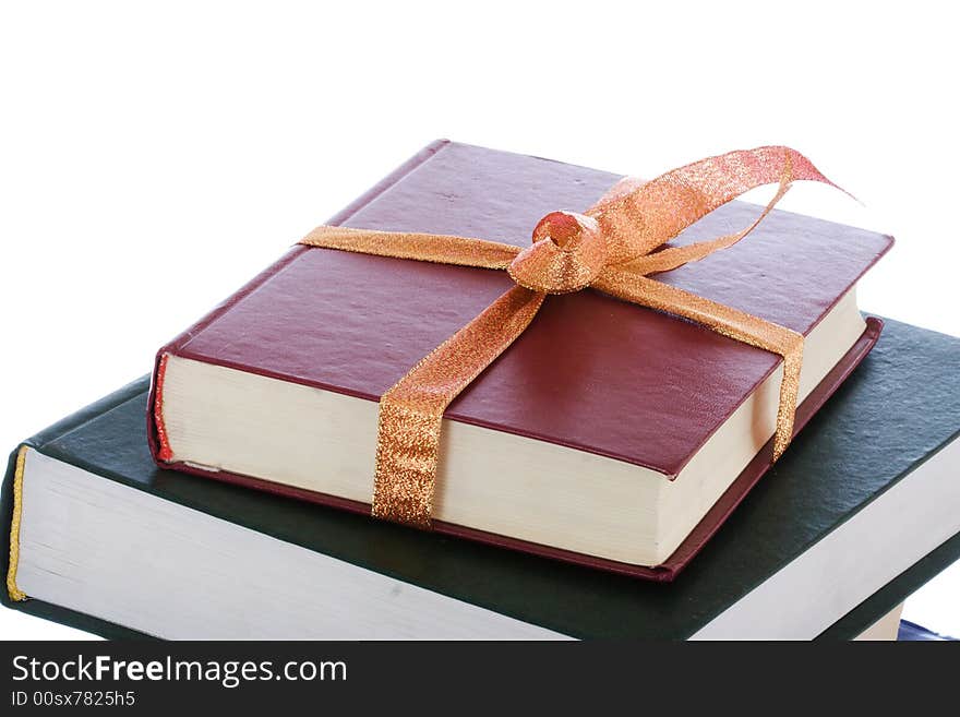 Books in gift packing isolated on a white background