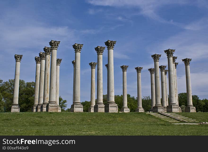 Old u.s. capital columns captured at the National Arboretum