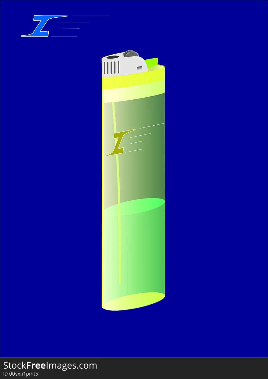 Design in Coreldraw10 for elegant tall lighter for women.