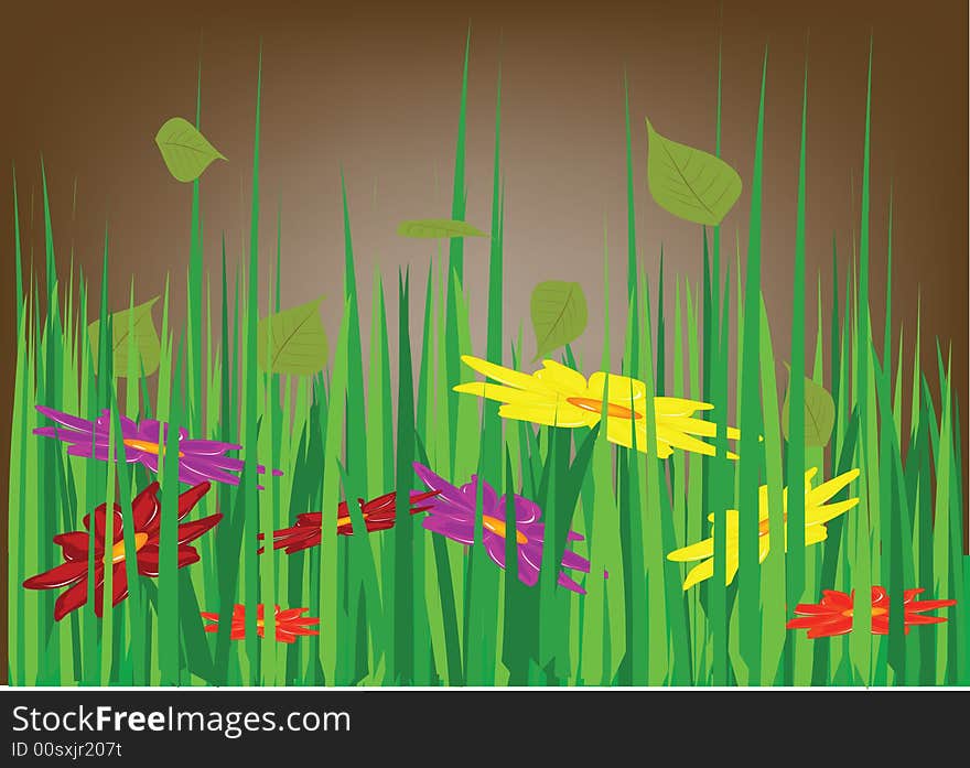 Grass And Flowers