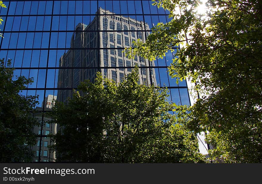 Modern building can be used as a mirror. Modern building can be used as a mirror