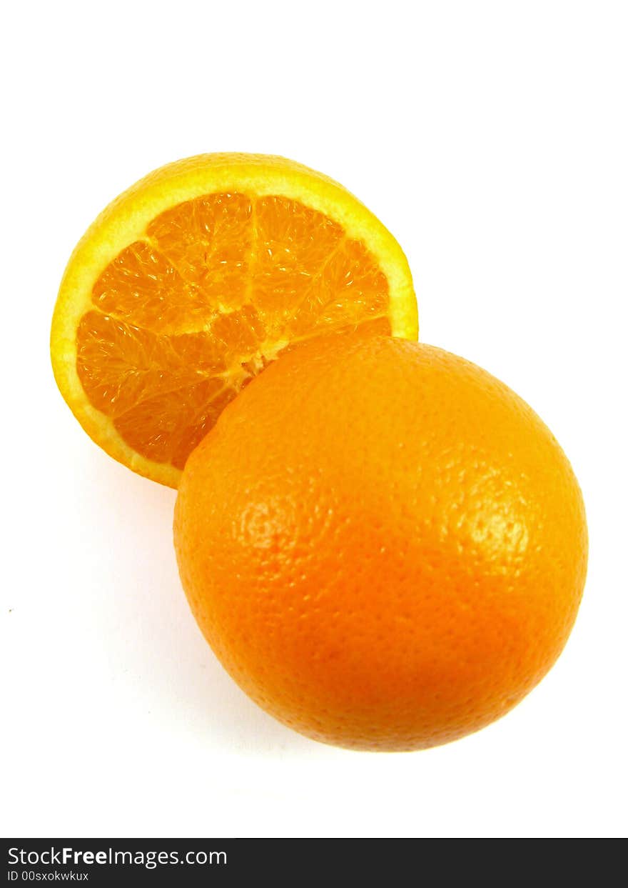 Orange and half fruit