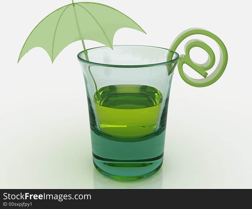 Glass with umbrella, e-mail