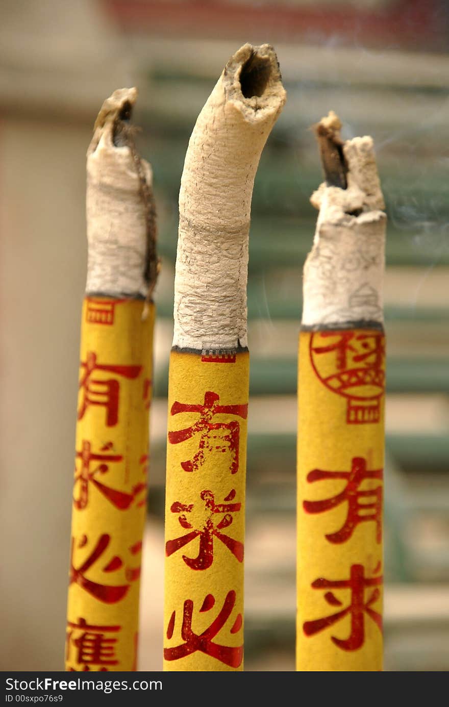 Burning incense in a fane