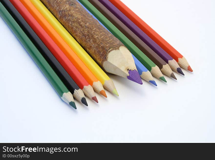 Different coloured pencils