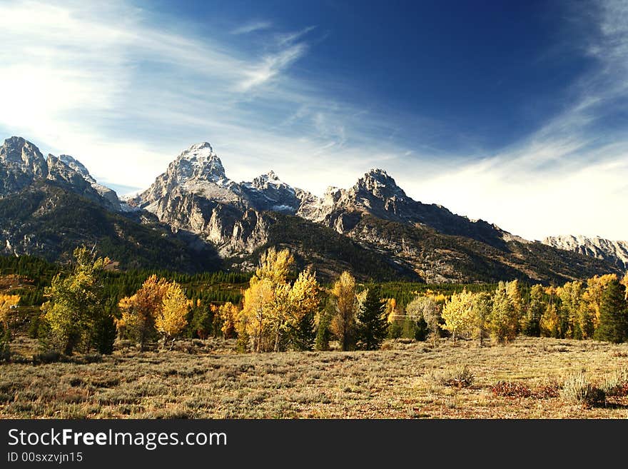 View on mountains in Grand Teton NP. View on mountains in Grand Teton NP