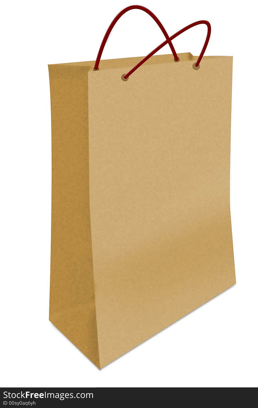 Plain colored paper shopping bag with handles. Plain colored paper shopping bag with handles