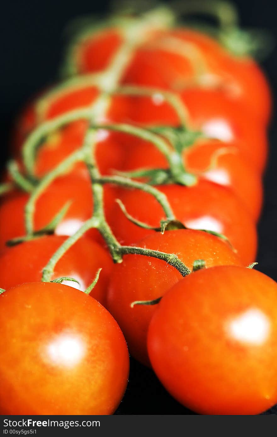 tomato on black