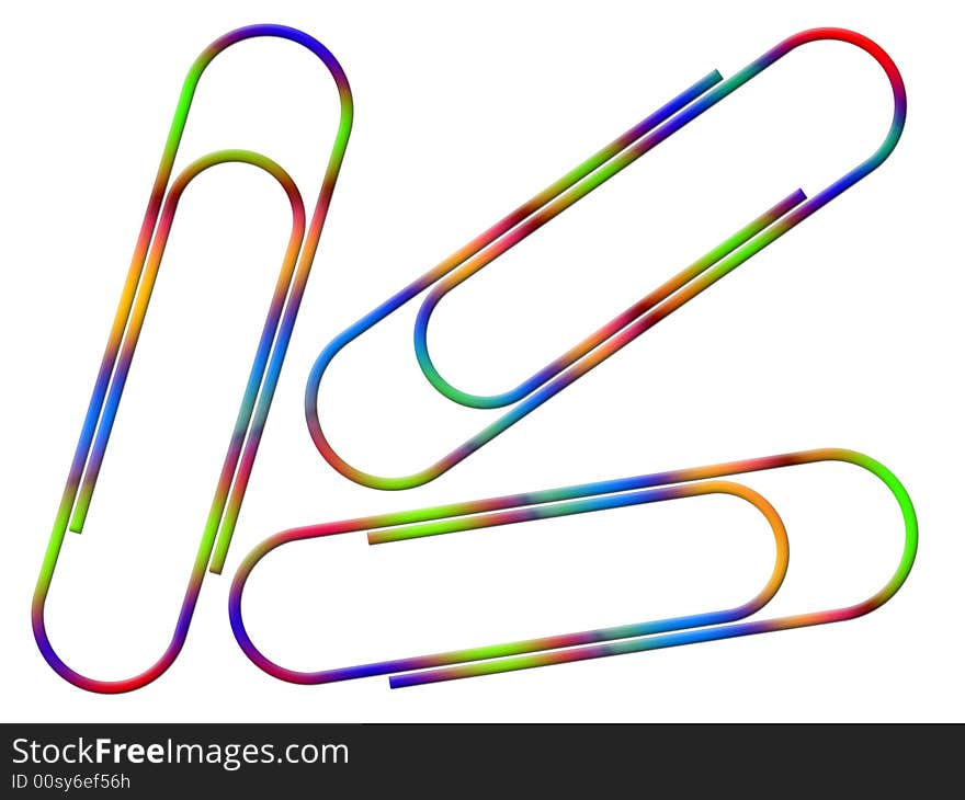 Writing paper clips on a white background