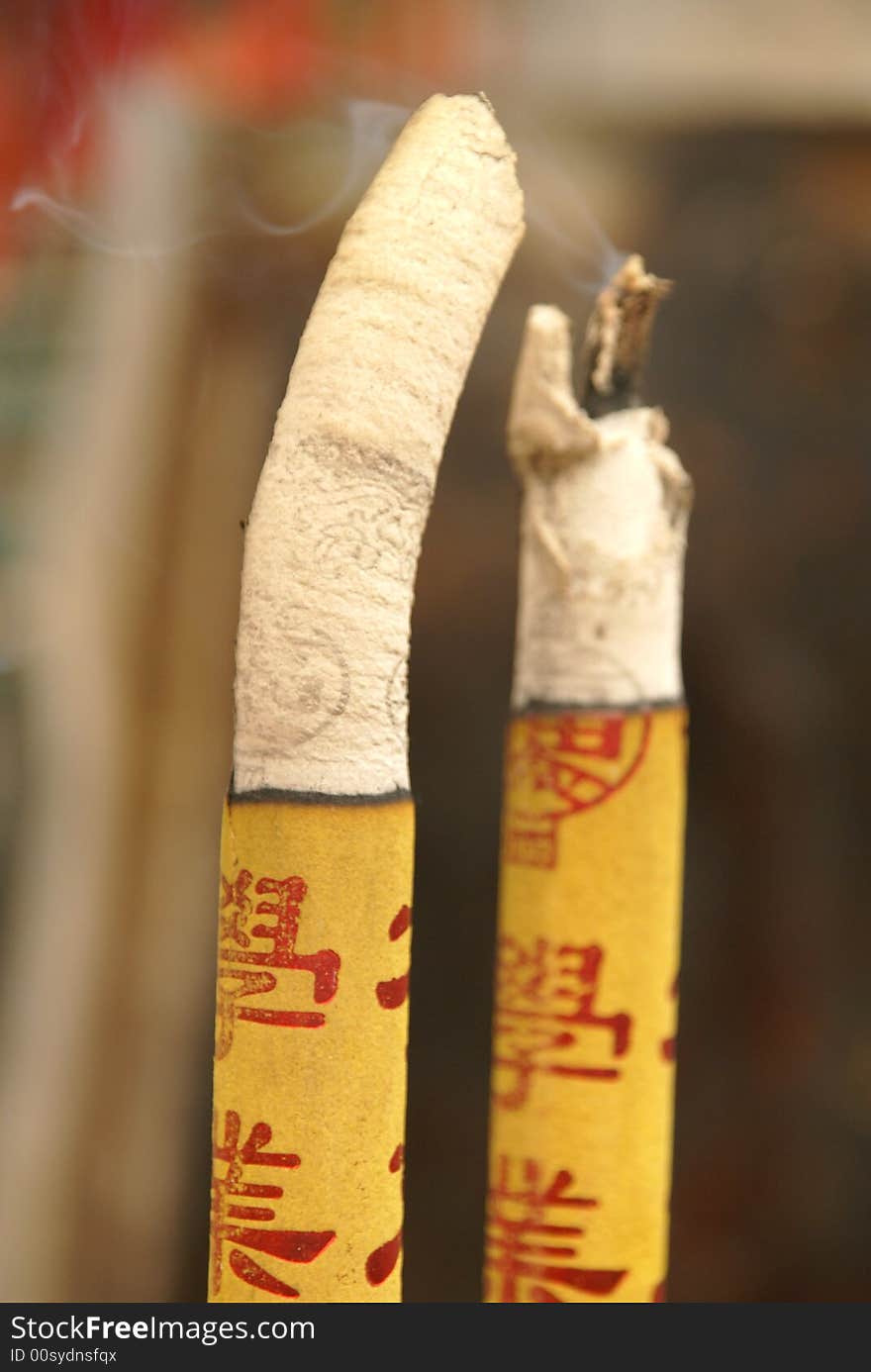 Burning incense in a fane