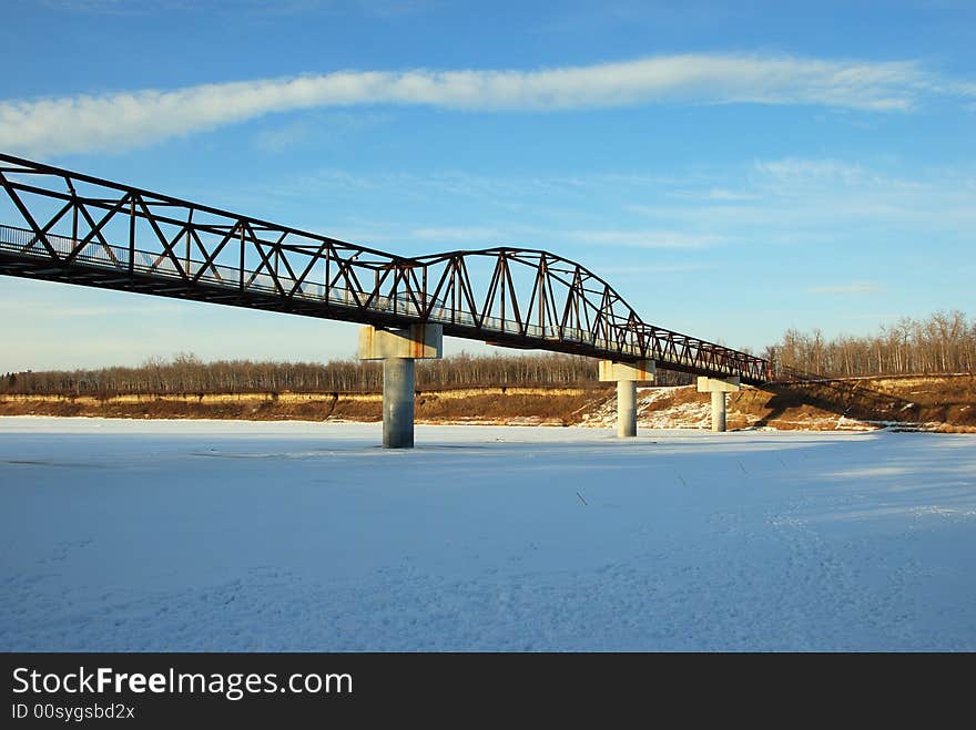 Bridge in the park during winter season