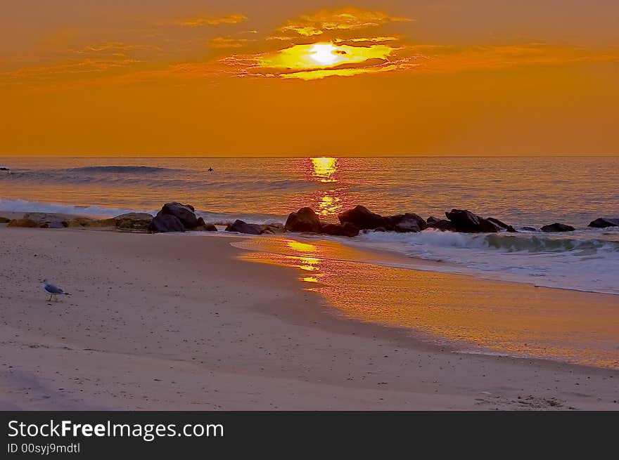 Winter morning on Long Beach . Winter morning on Long Beach .