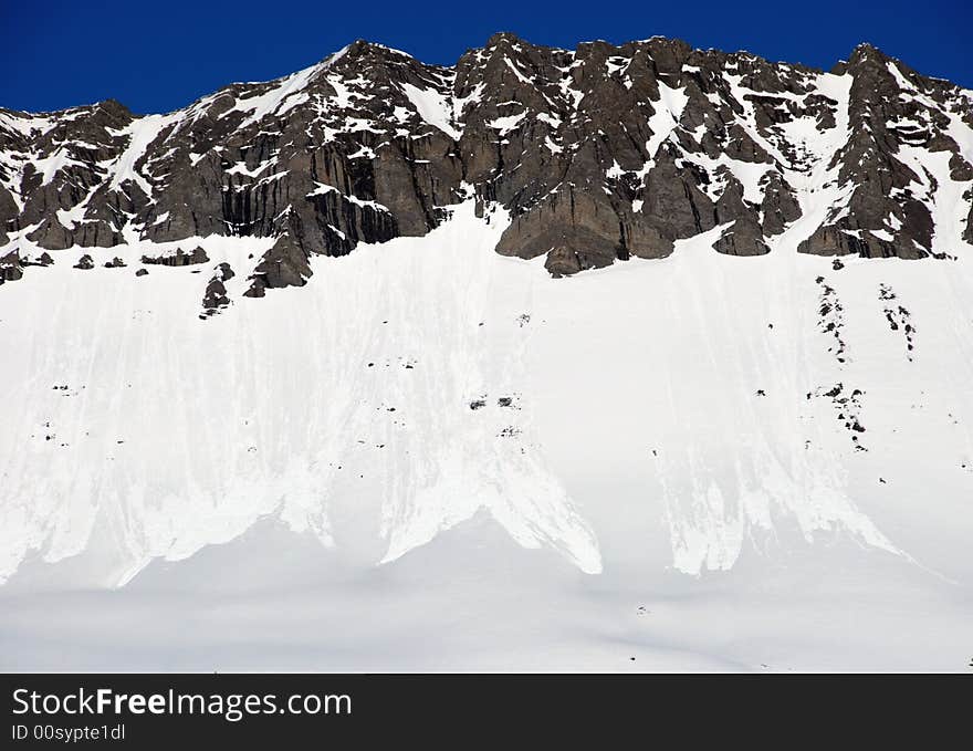 Peaks of snow moutain covered by snow. Peaks of snow moutain covered by snow