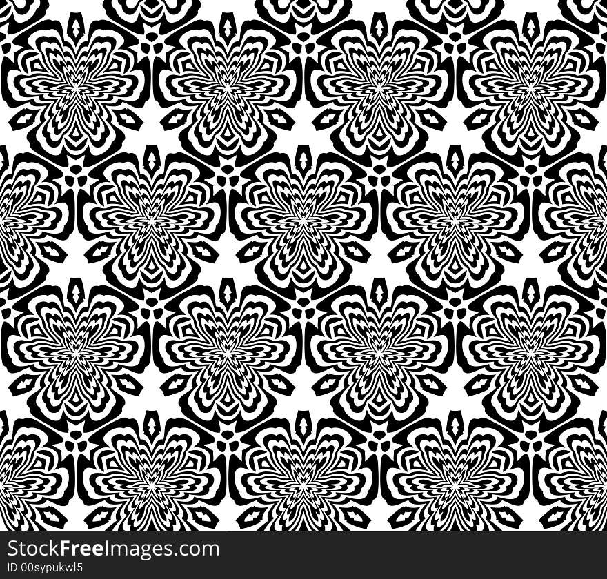 Abstract seamless black-and-white pattern - graphic illustration. Abstract seamless black-and-white pattern - graphic illustration