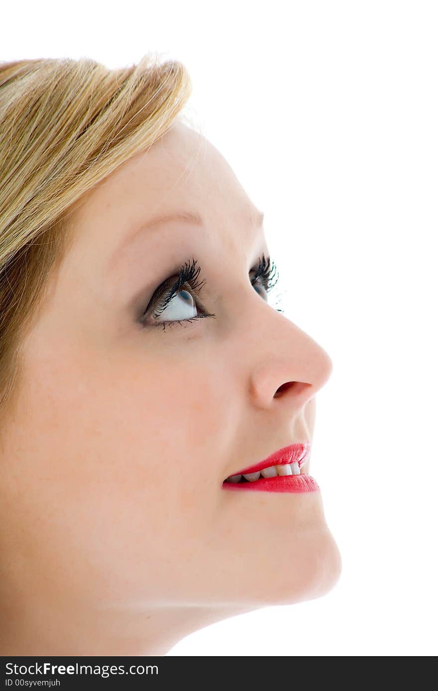 Portrait woman on white background