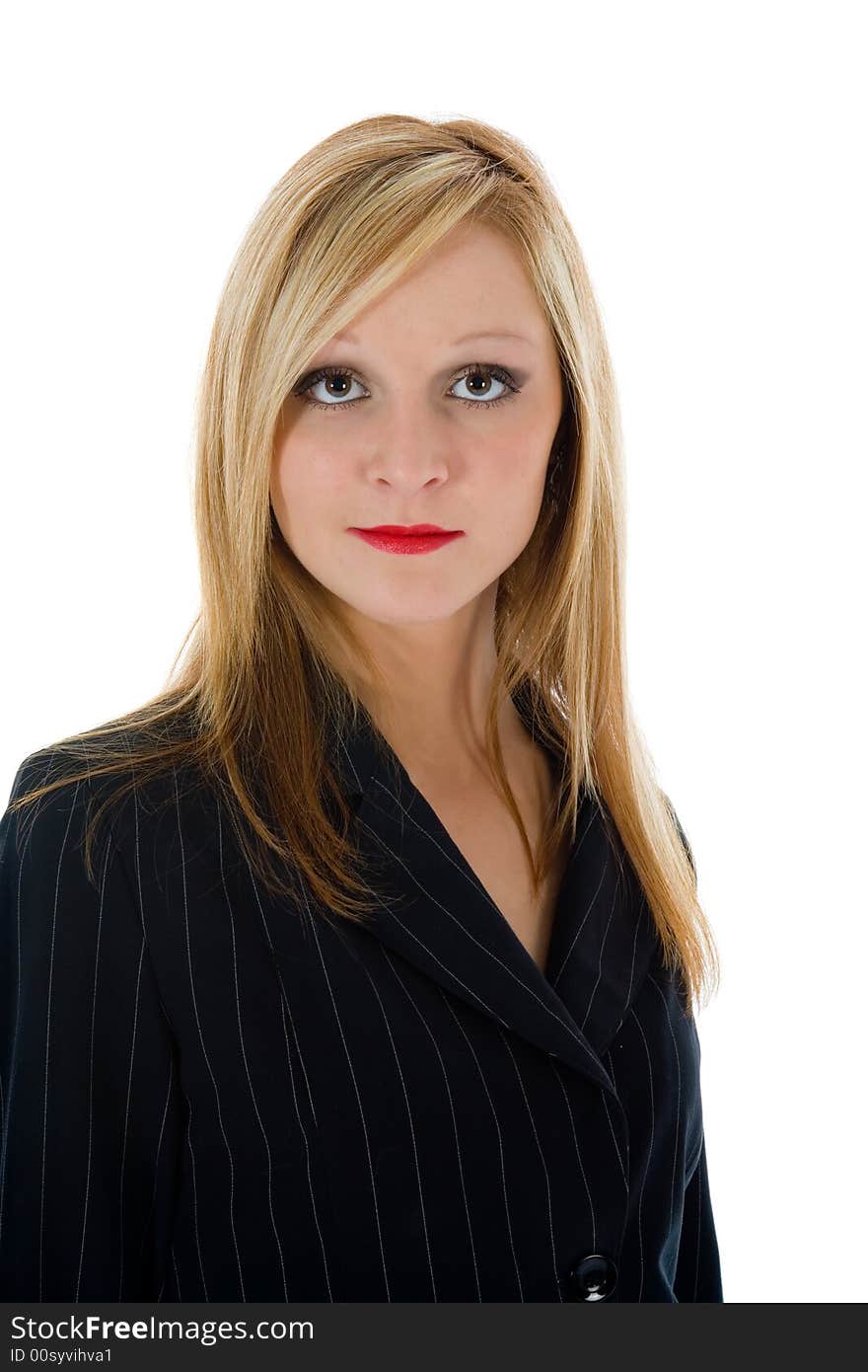 Portrait woman on white background