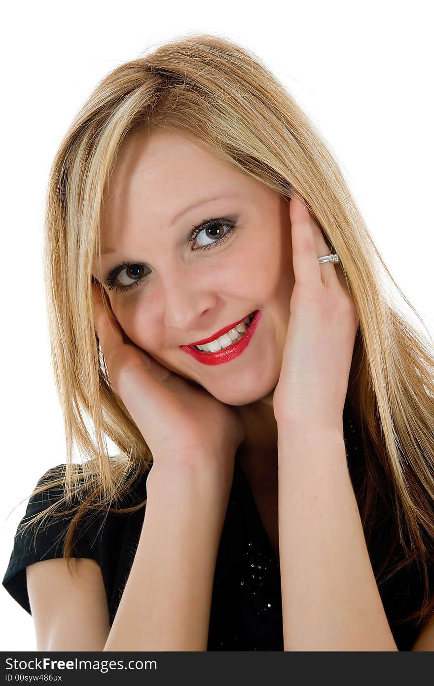 Portrait woman on white background