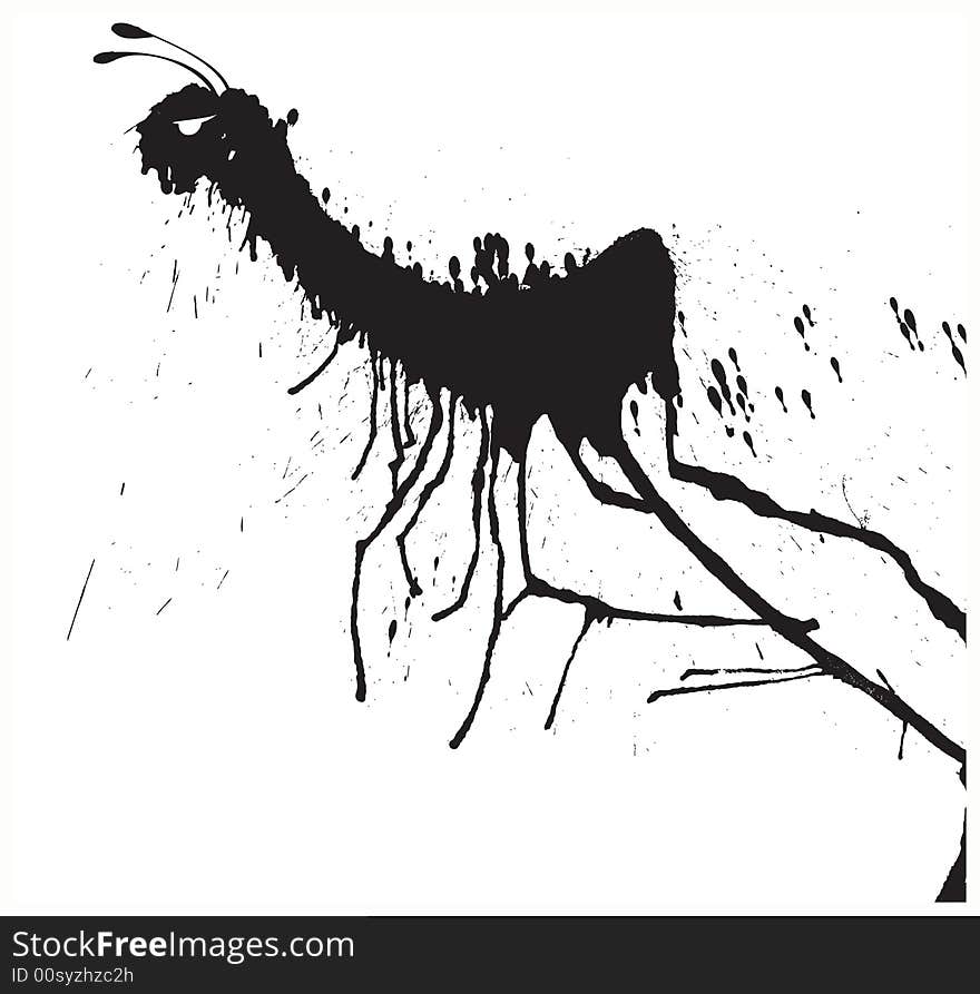 Vector abstract black spray drops for design use