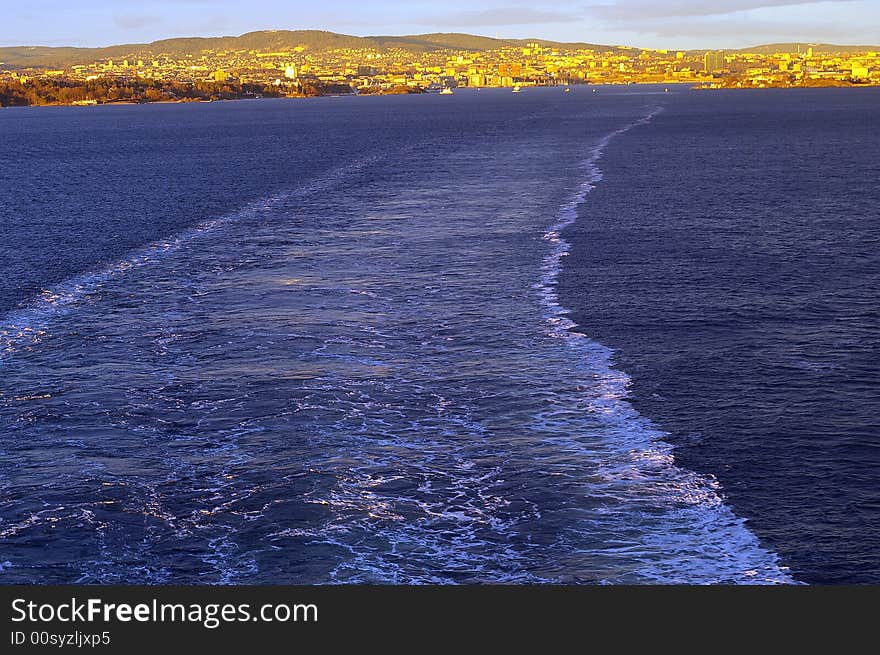 Wake Of A Ship Leaving Oslo