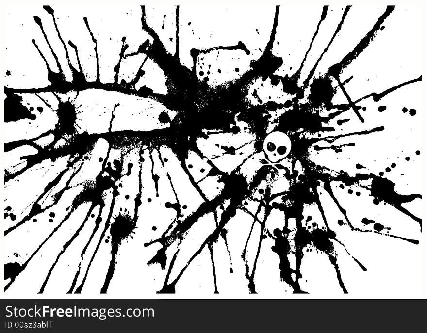 Vector abstract black spray drops for design use