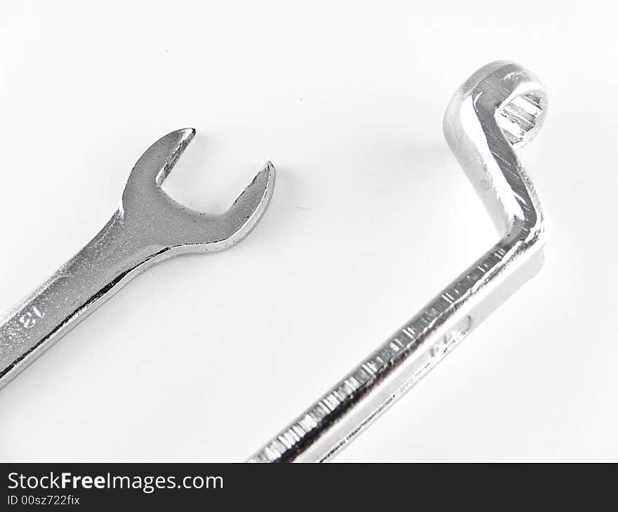 Silver tools isolated on white background