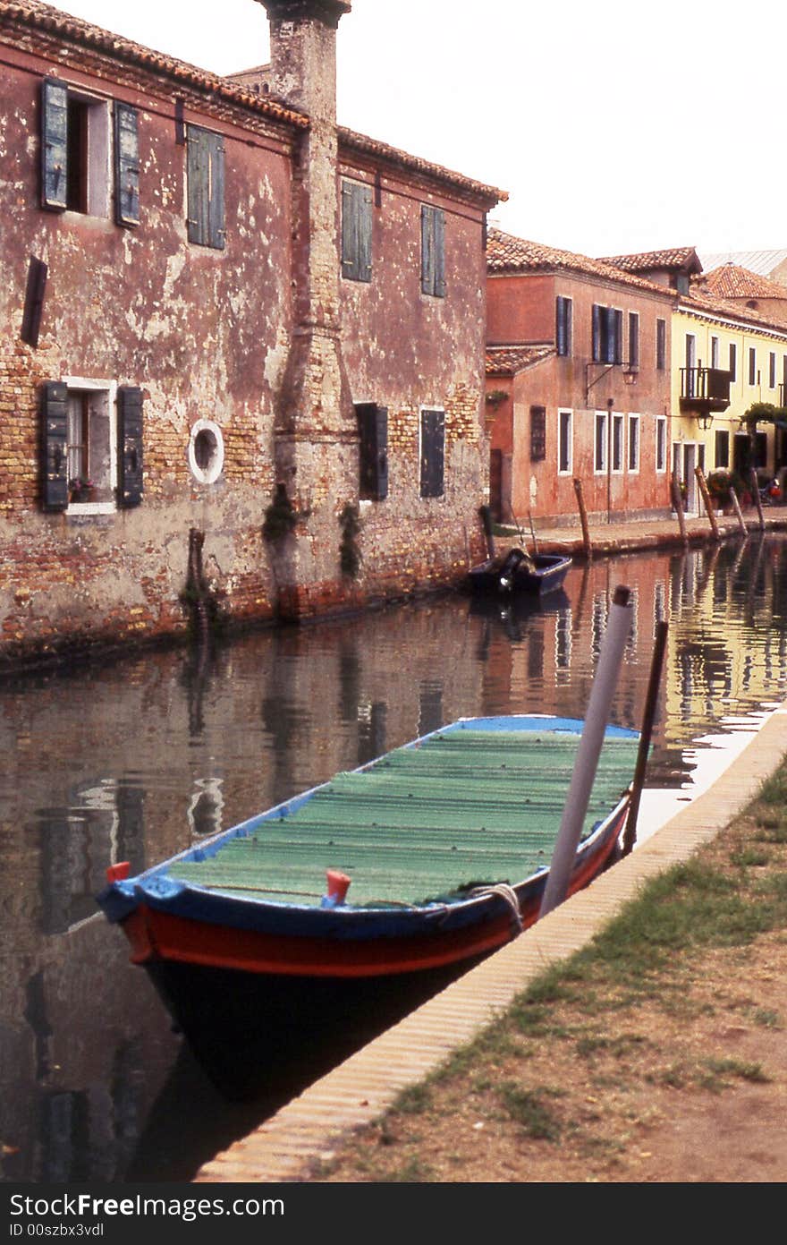 Boat moored in Burano, Venice - Italy