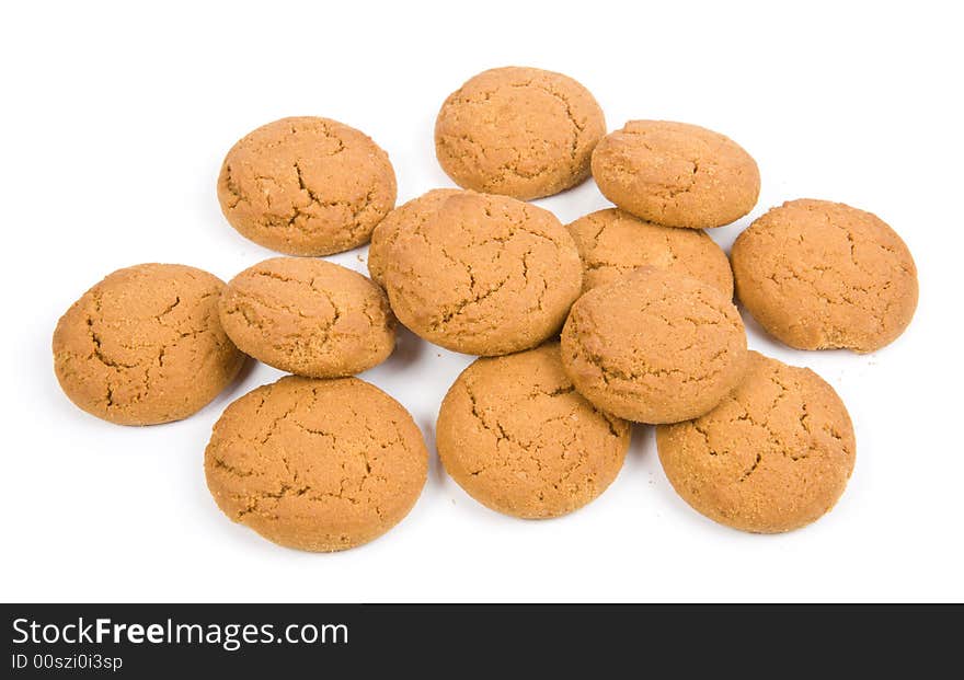 Oatmeal cookies isolated on white