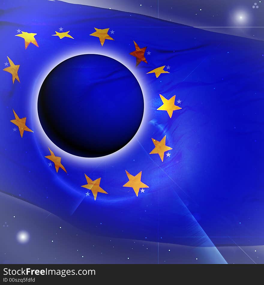 European union flag.European union blue flag with yellow stars. European union flag.European union blue flag with yellow stars