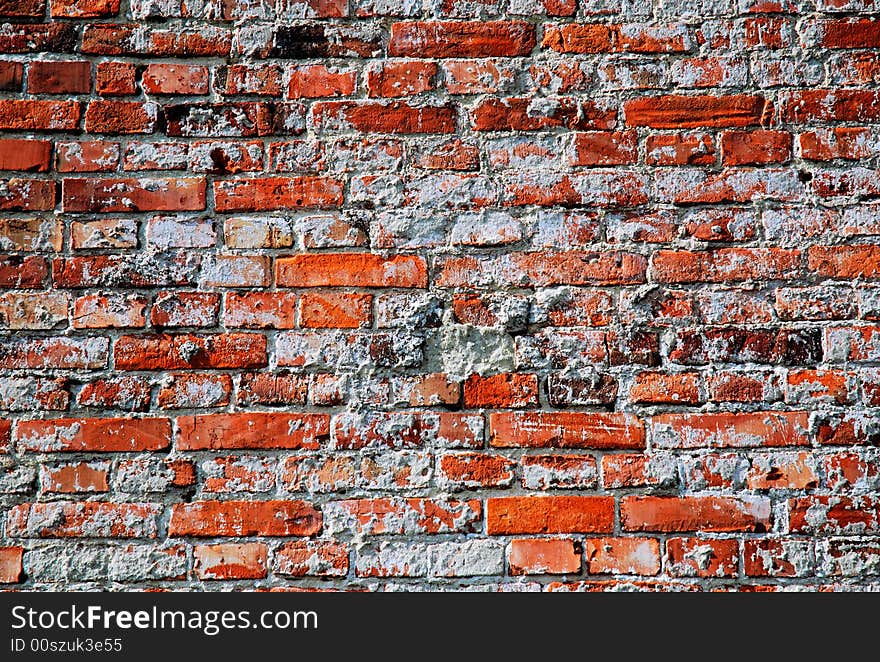 Cracked brick old wall texture