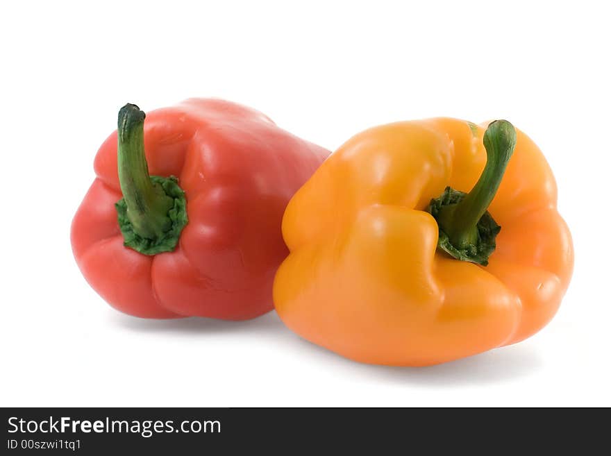 Red and yellow bulgarian pepper