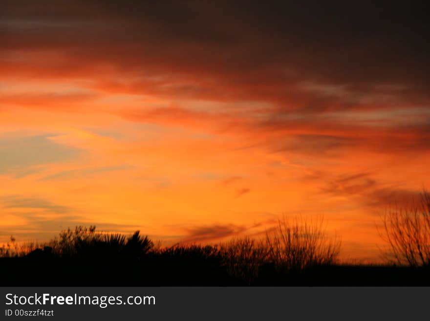 Brightly Colored Sky over Dallas. Brightly Colored Sky over Dallas