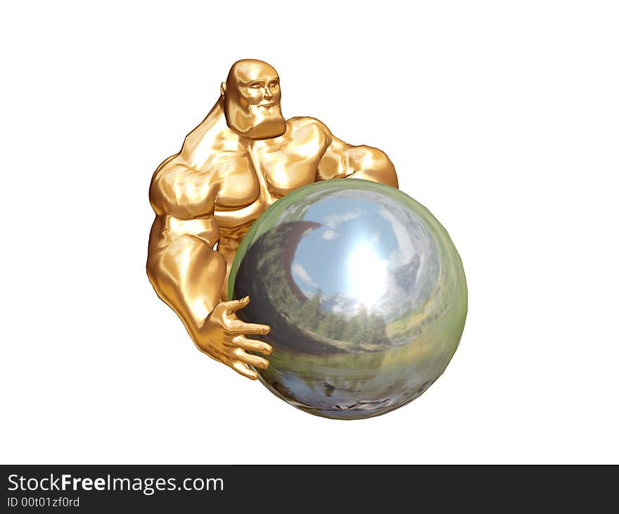 The man carry a globe