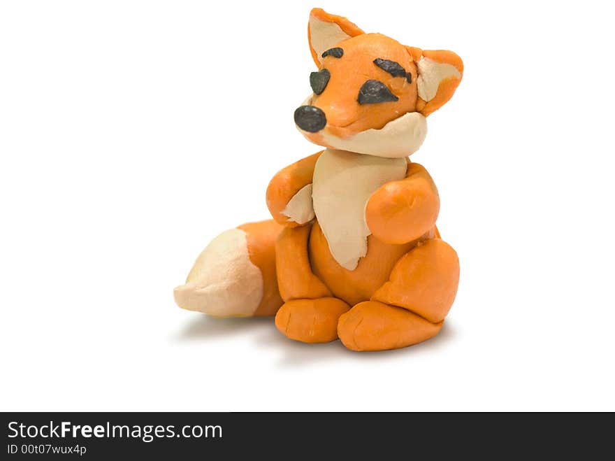 Object plasticine red wild fox