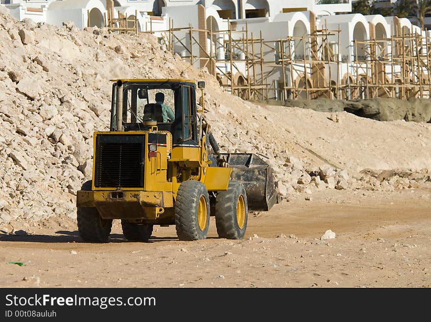 Bulldozer and construction site in egypt. Bulldozer and construction site in egypt