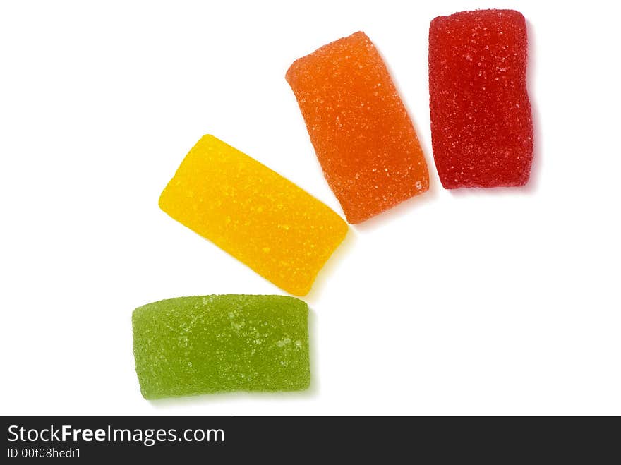 Red yellow orange green jelly sweets