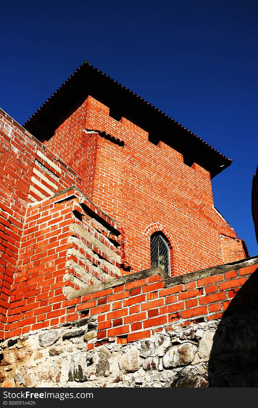 Old tower and blue sky (Sigulda, latvia)