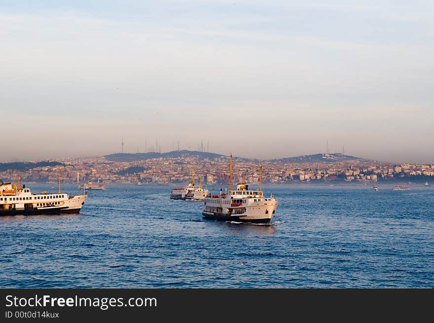 Ferryboats in the Bosphorus